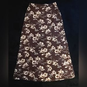 Vintage 90's Byer California Brown Floral Pencil Skirt